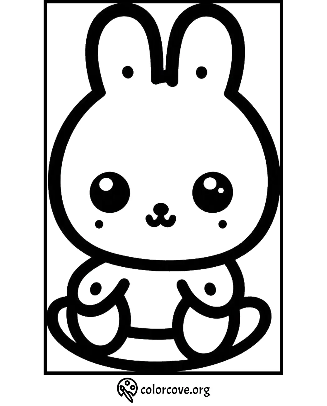 Cute bunny coloring page for kids to color and enjoy - free printable animal designs from colorcove.org.