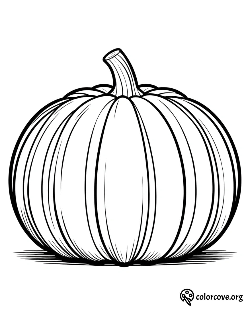 Pumpkin coloring page for kids and adults, perfect for fall and Halloween activities. Download and print at colorcove.org.