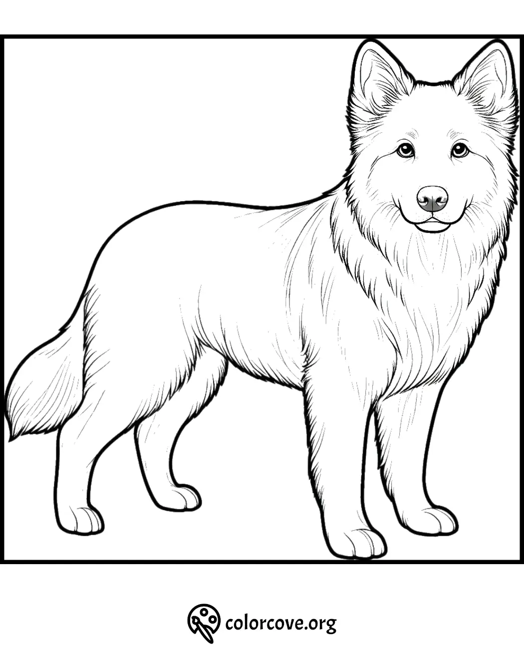 A detailed dog coloring page for kids and adults. Download and print this free canine drawing from ColorCove.org.