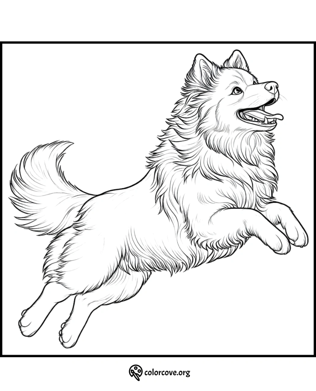 a drawing of a dog jumping