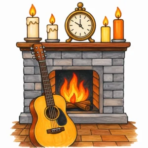 21 Relaxing Guitar Coloring Pages: Aesthetic Musical Scenes