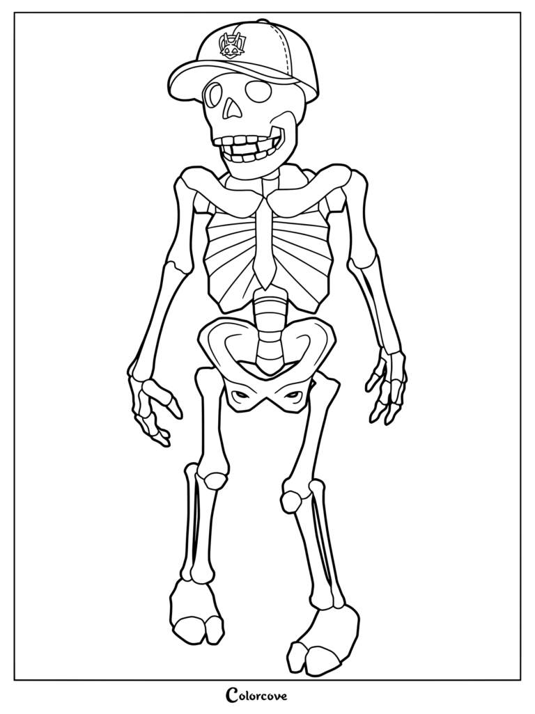 Bob from Roblox Doors wearing a baseball cap in this printable line art coloring page.