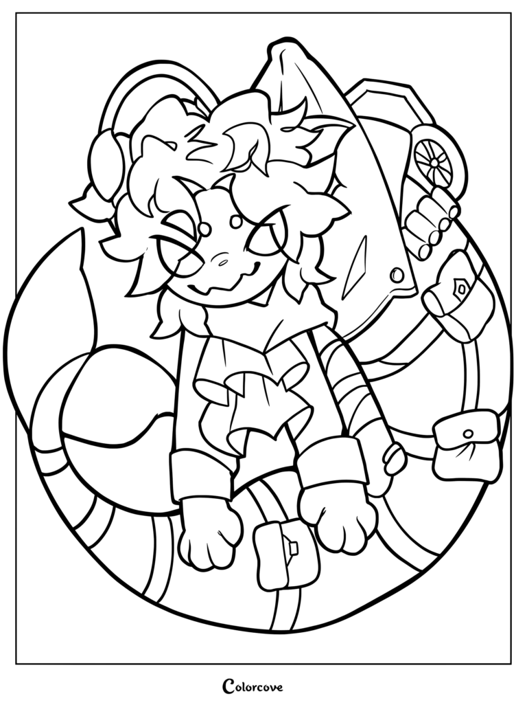 Coloriage à imprimer représentant Sebastian Solace du jeu d'horreur Roblox Pressure, dessiné dans un style fan art chibi.