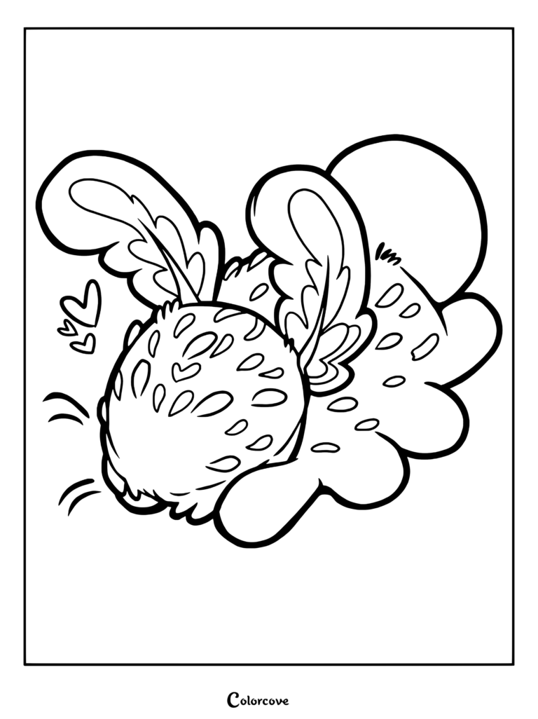 Page de coloriage détaillée mettant en vedette le fan art d'un Sea Bunny du jeu d'horreur Roblox Pressure, mettant en valeur ses traits distinctifs.