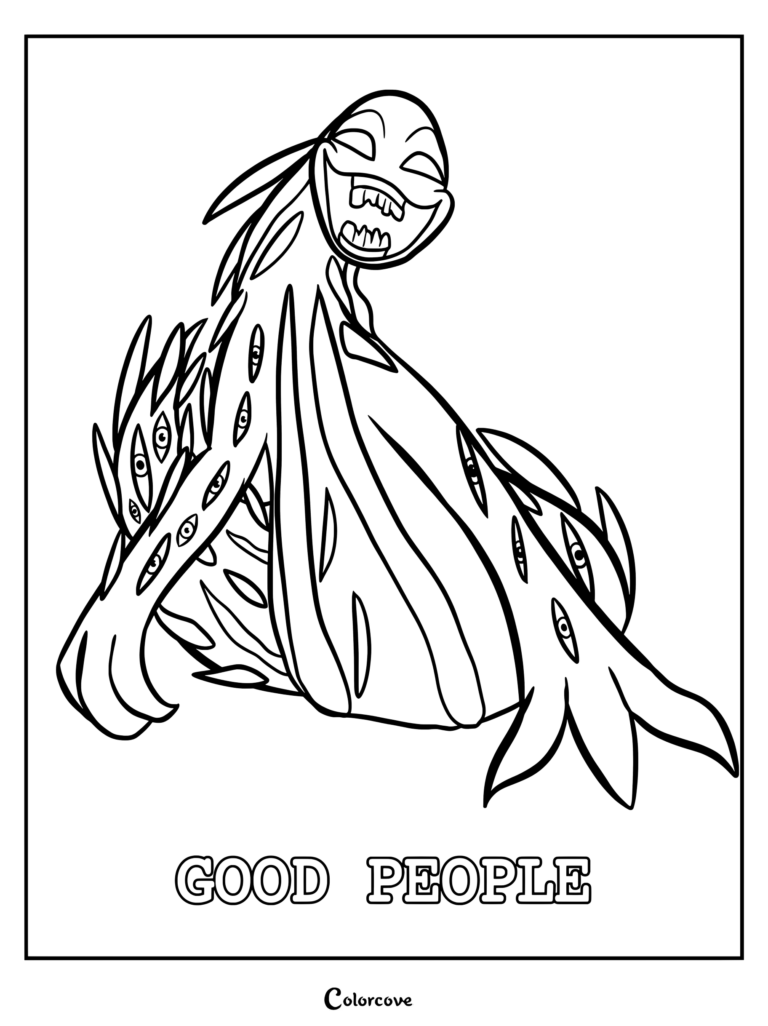 Page de coloriage Good People représentant l'entité de Roblox Pressure