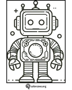 Adorable robot coloring page for kids | Fun activity sheet | Download free robot coloring pages at colorcove.org