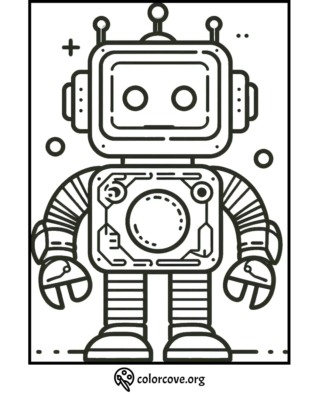 Adorable robot coloring page for kids | Fun activity sheet | Download free robot coloring pages at colorcove.org