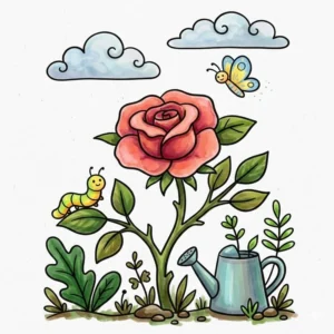 54 Rose Coloring Pages: Aesthetic Botanical Art & Garden Scenes