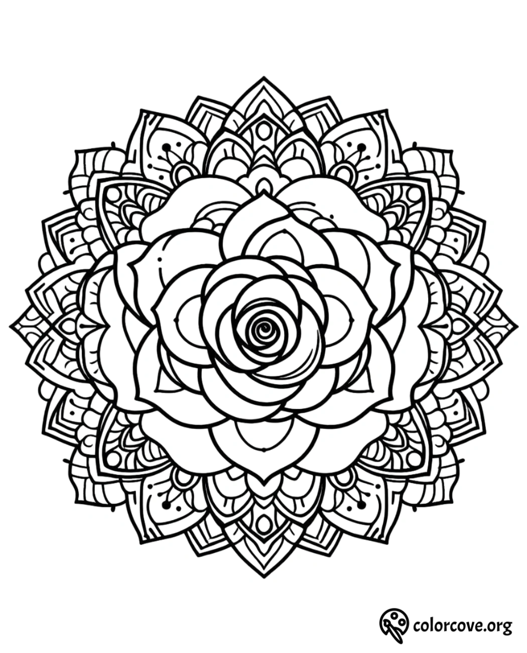 a black and white mandala