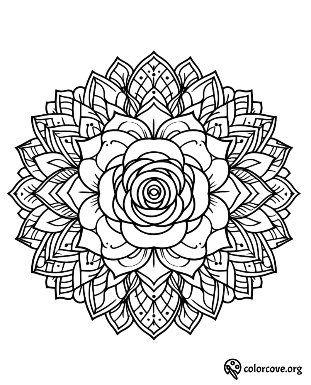 a black and white mandala