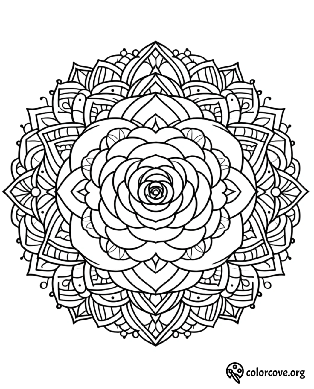 a black and white mandala