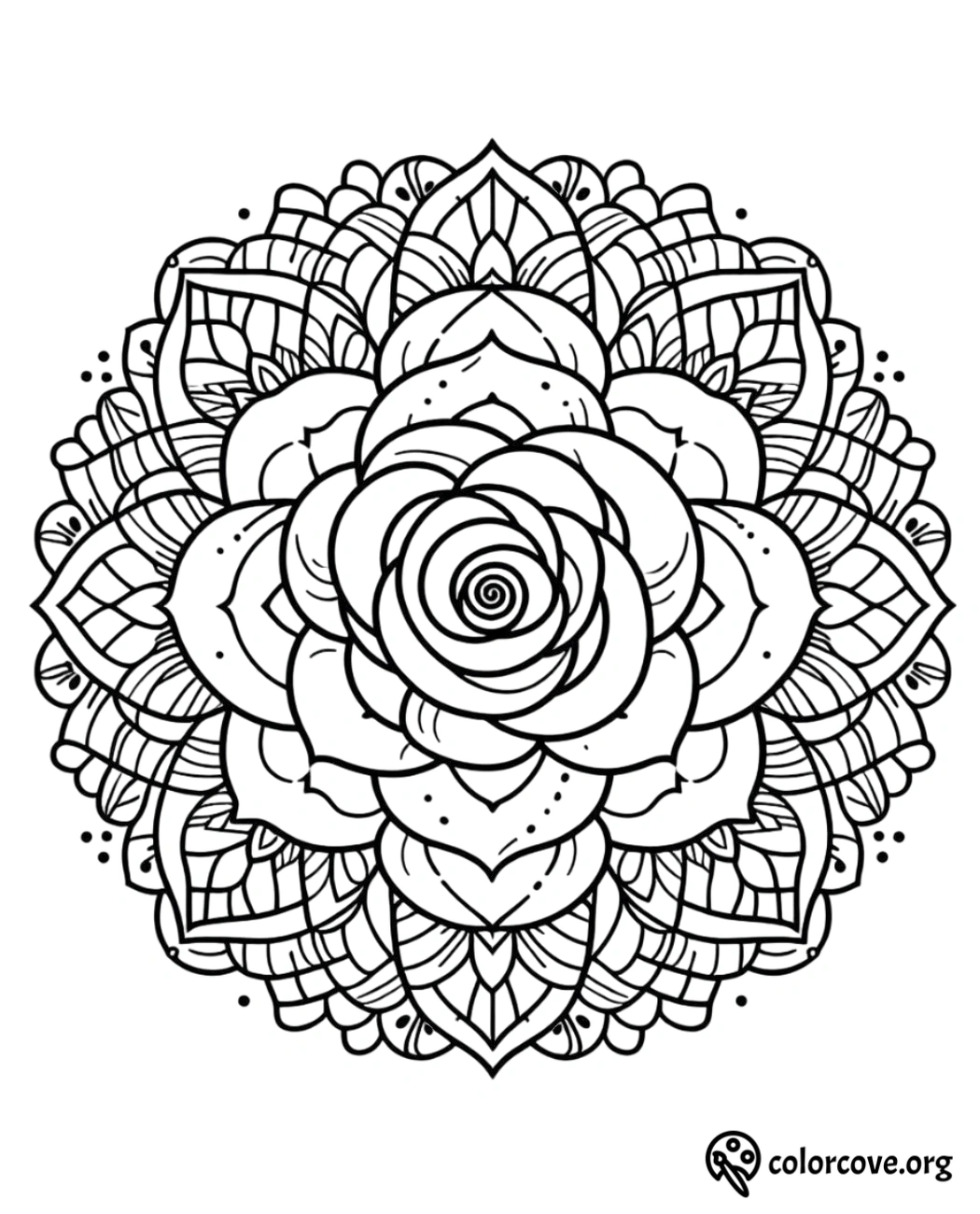 a black and white mandala