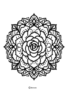 33 Free Rose Mandala Coloring Pages