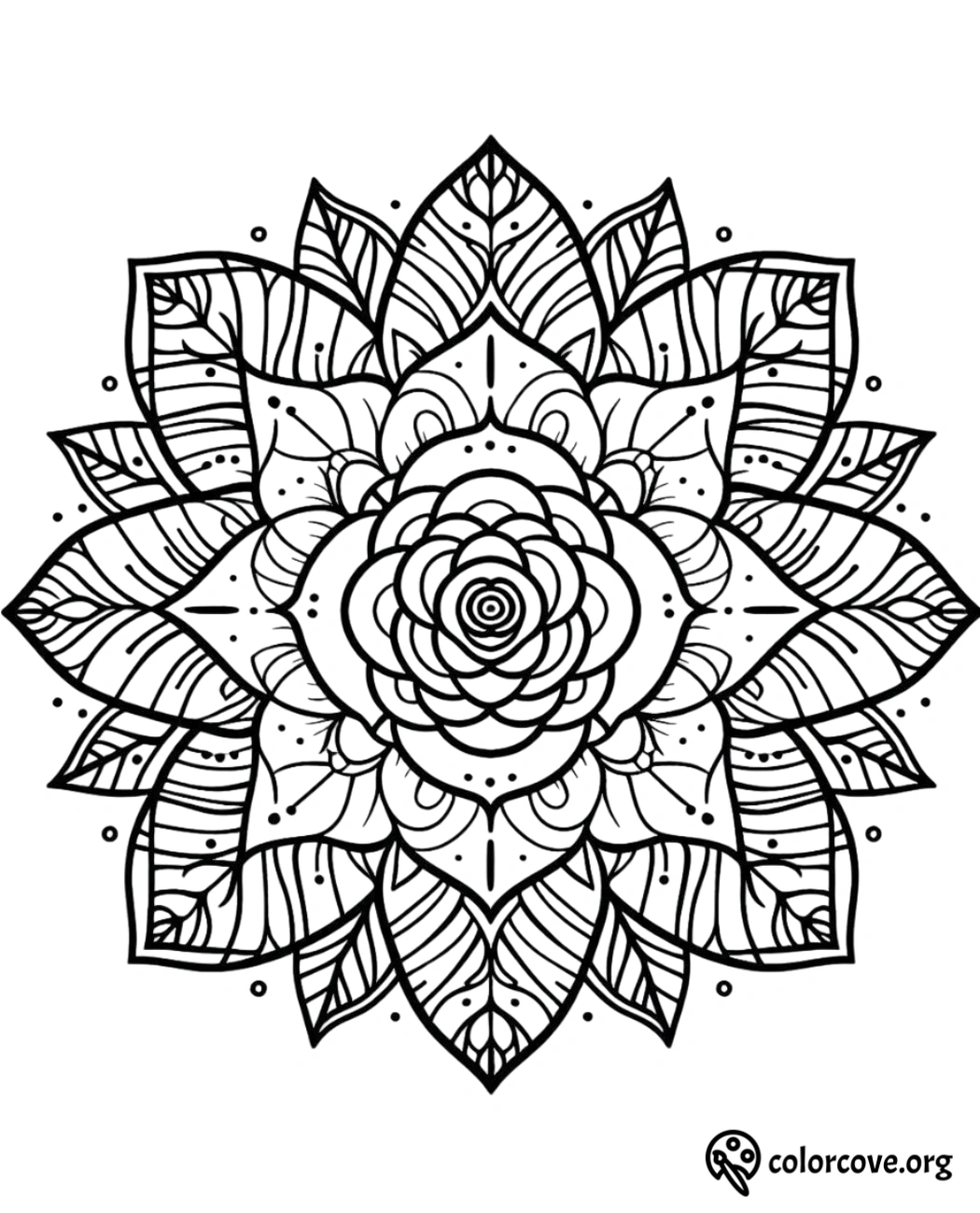 a black and white mandala