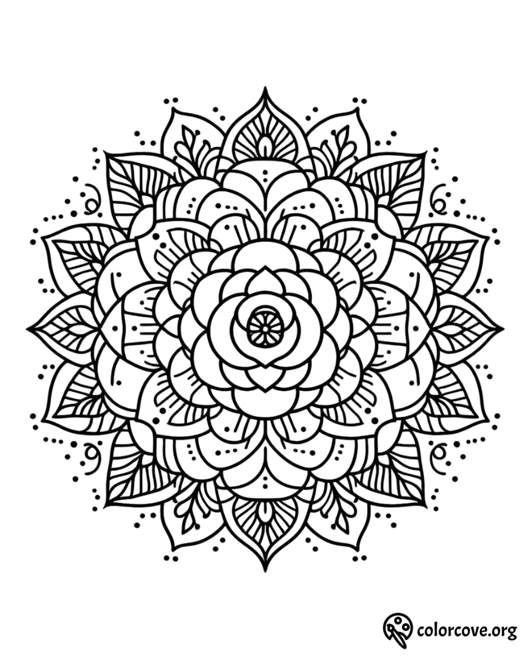 a black and white mandala