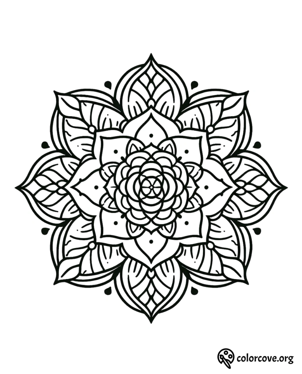 a black and white mandala