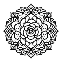 Rose Mandala Coloring Pages Free Printable