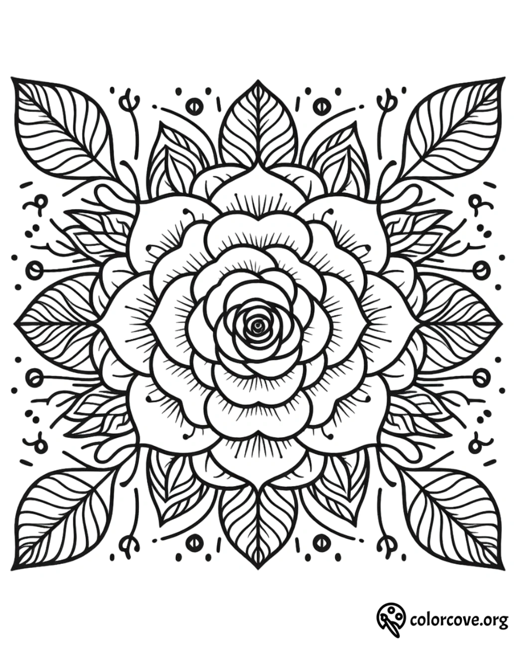 a black and white drawing of a flower