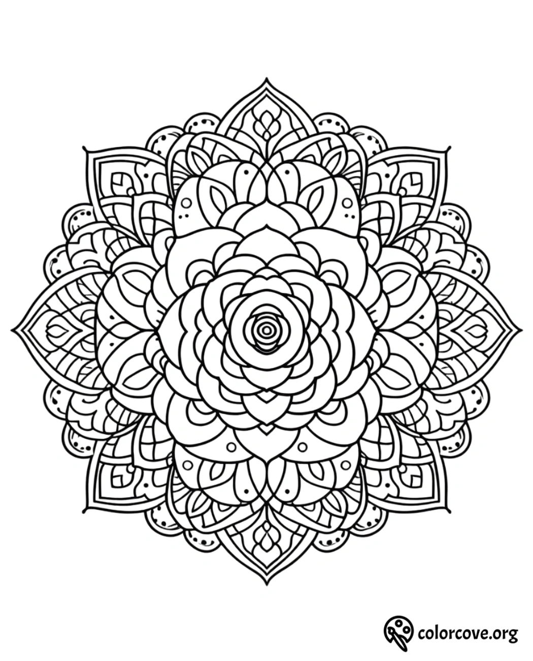 a black and white mandala