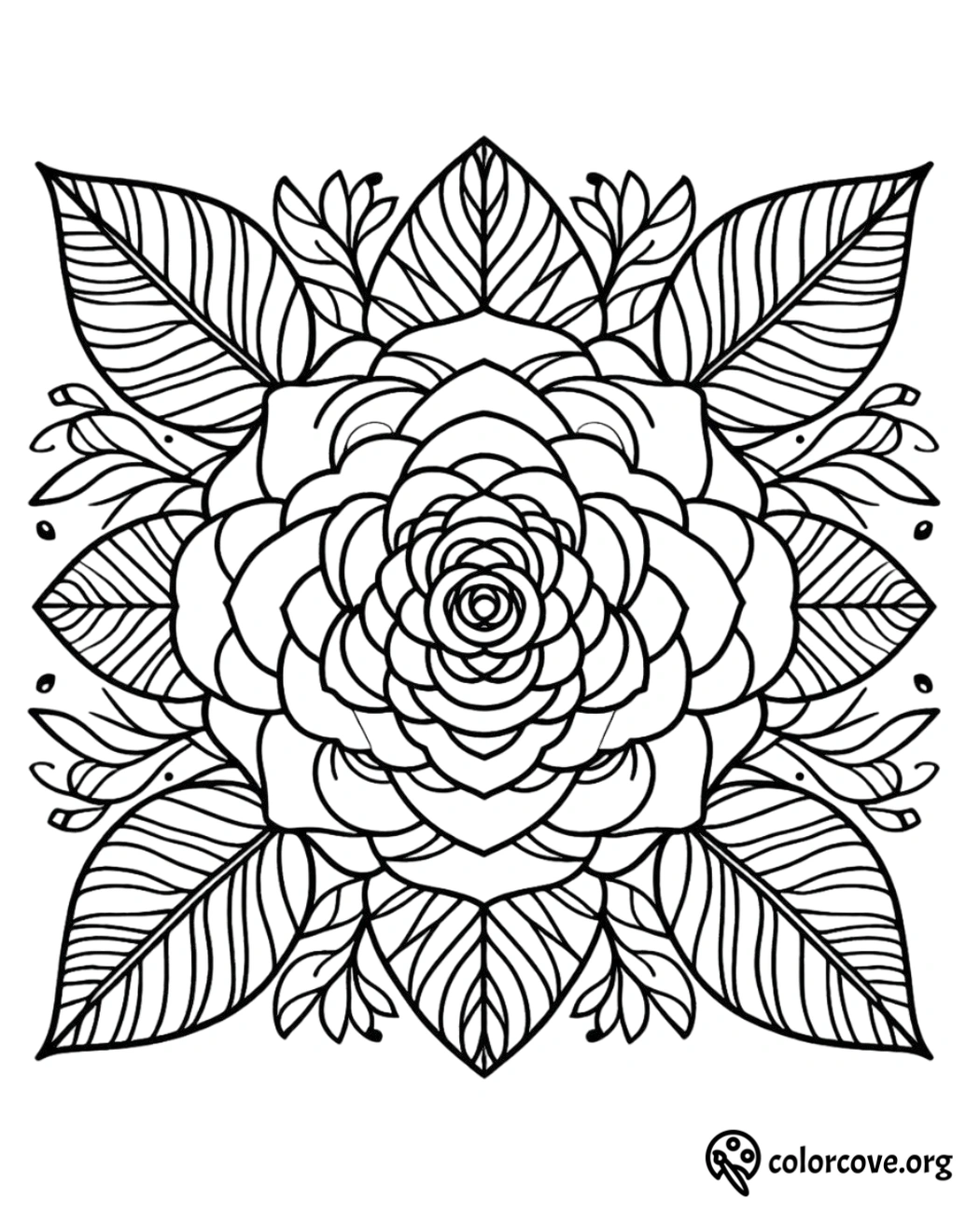 a black and white drawing of a flower