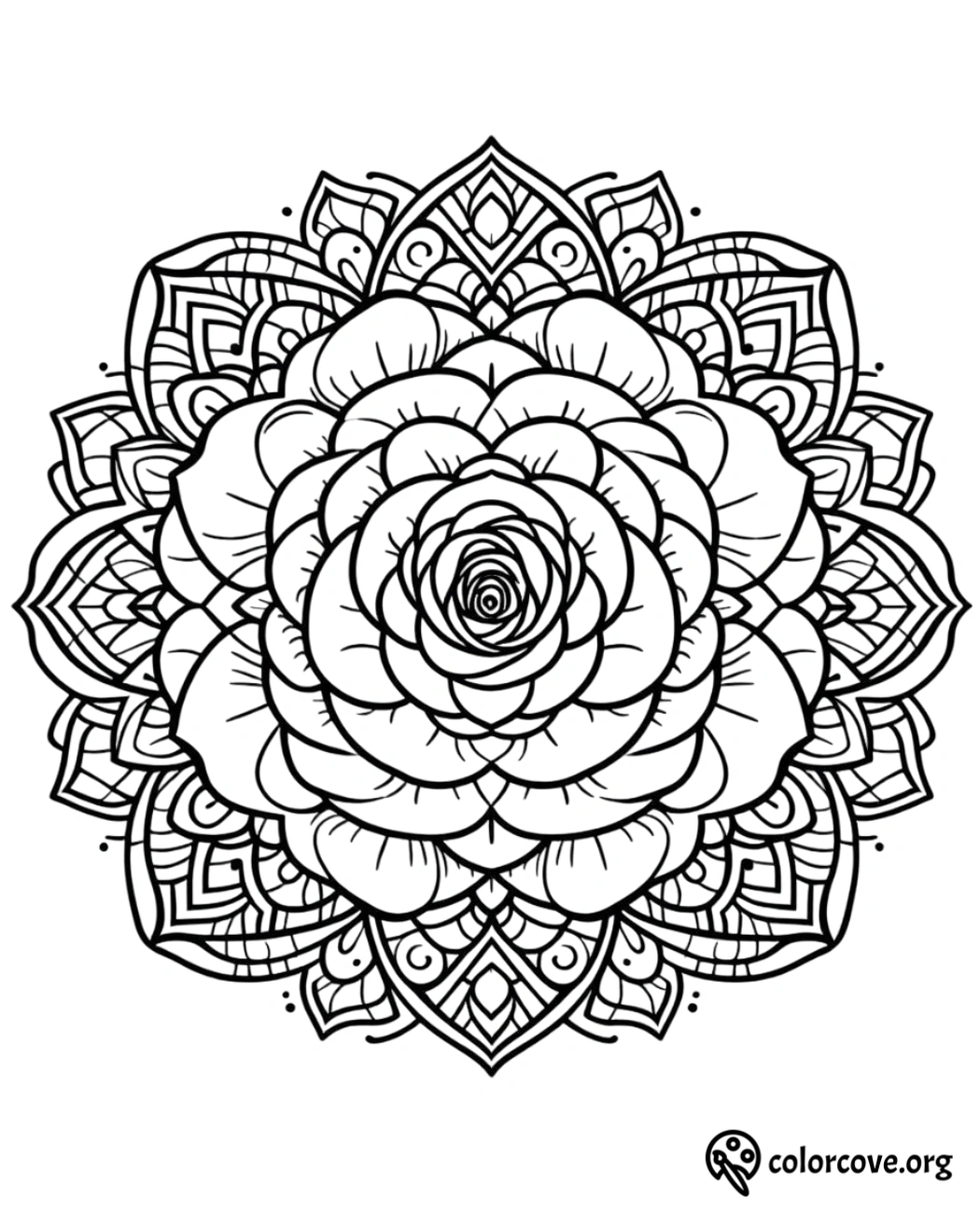 a black and white mandala