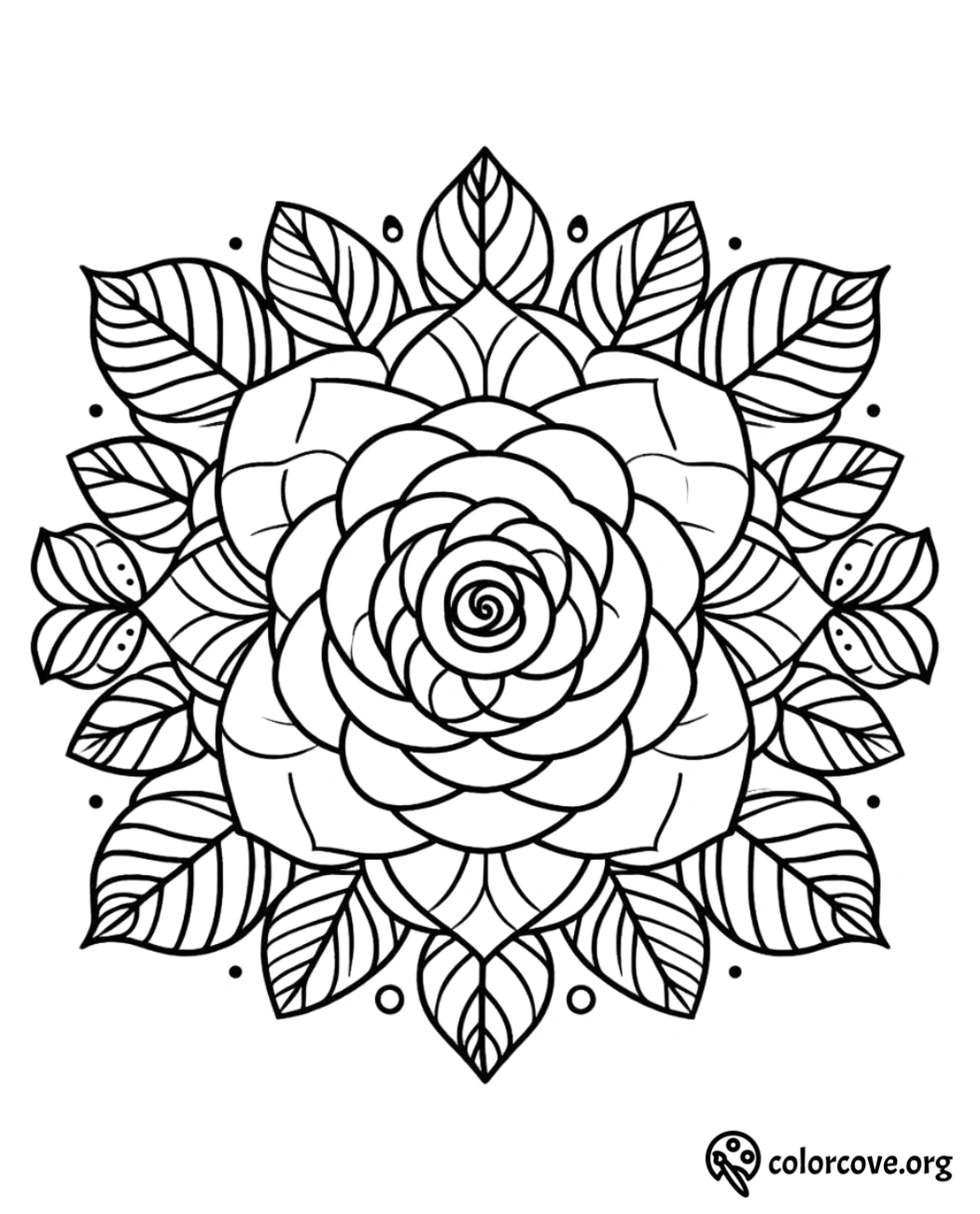 a black and white drawing of a flower