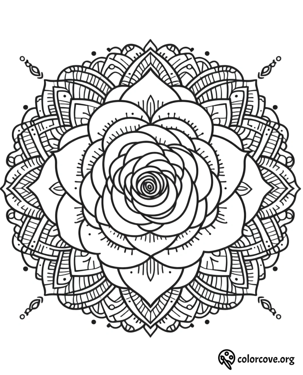 a black and white drawing of a flower