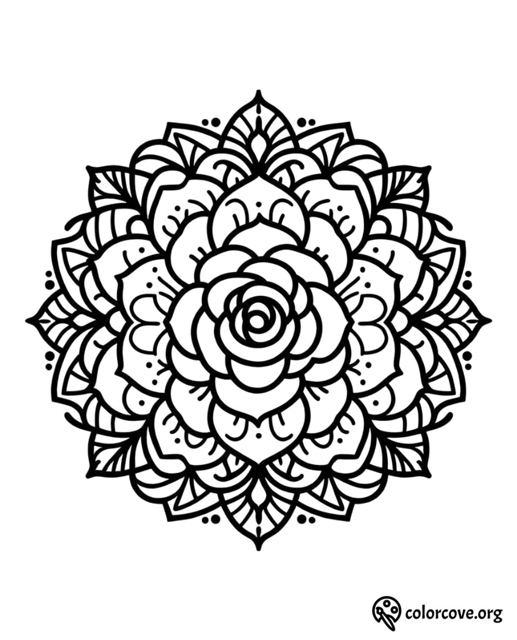 33 Free Rose Mandala Coloring Pages