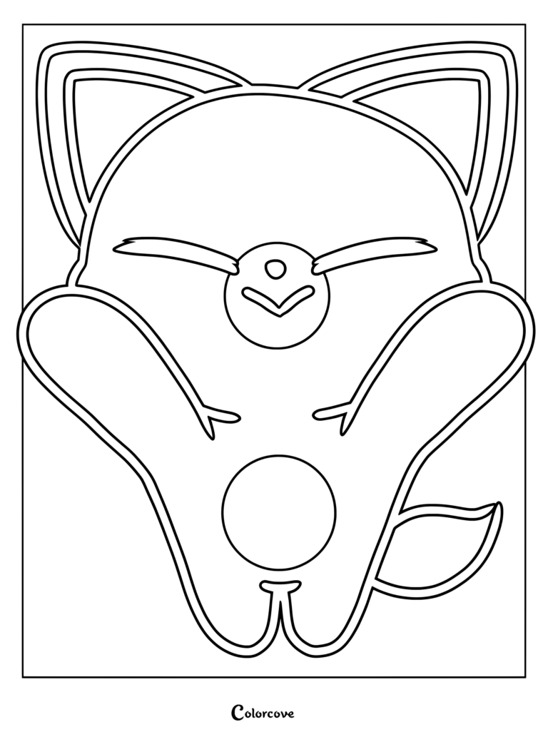 Page de coloriage d'un mignon dessin style chibi du personnage SKZOO FoxI.Ny.