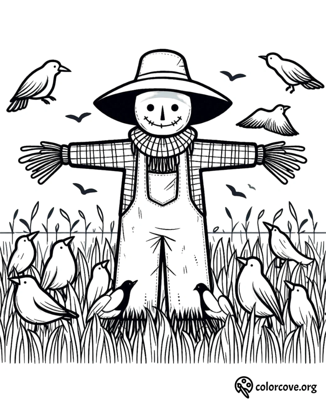 Scarecrow Coloring Pages Free Printable (10)