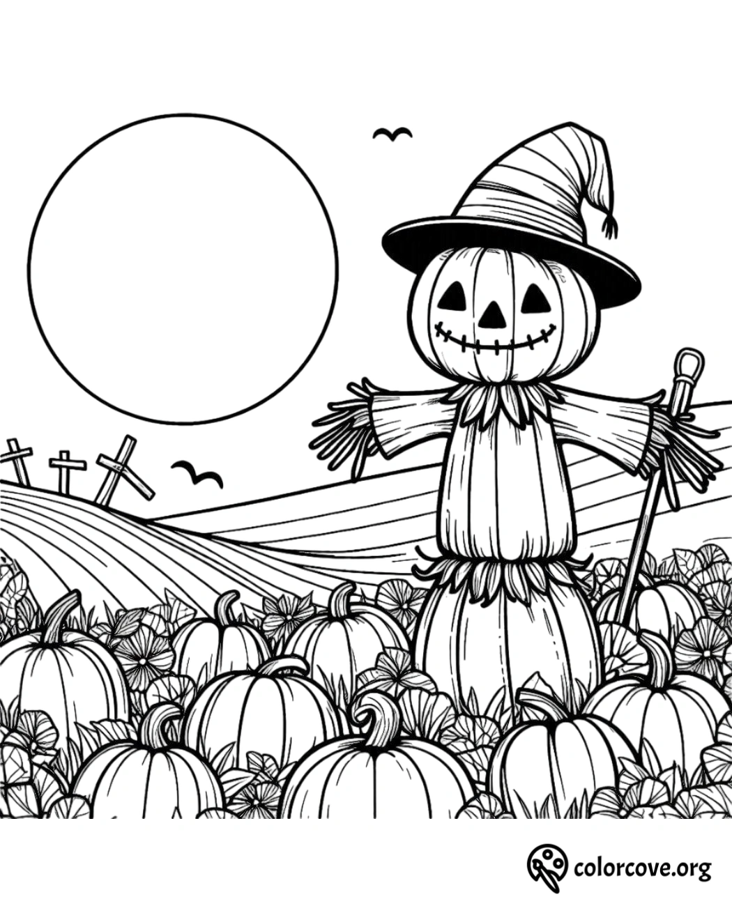 Scarecrow Coloring Pages Free Printable (15)