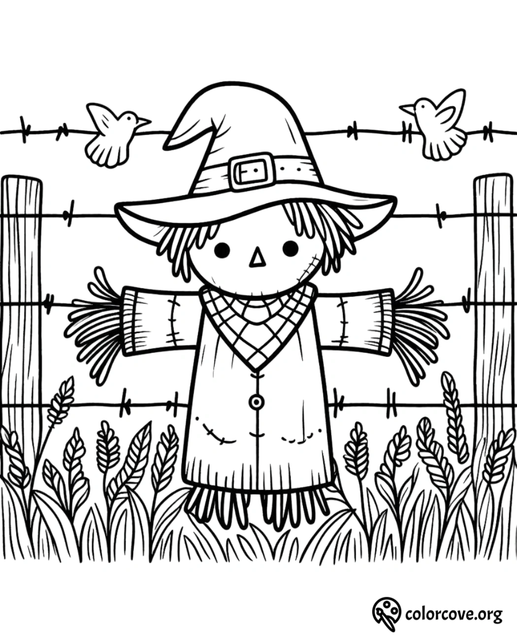 Scarecrow Coloring Pages Free Printable (19)