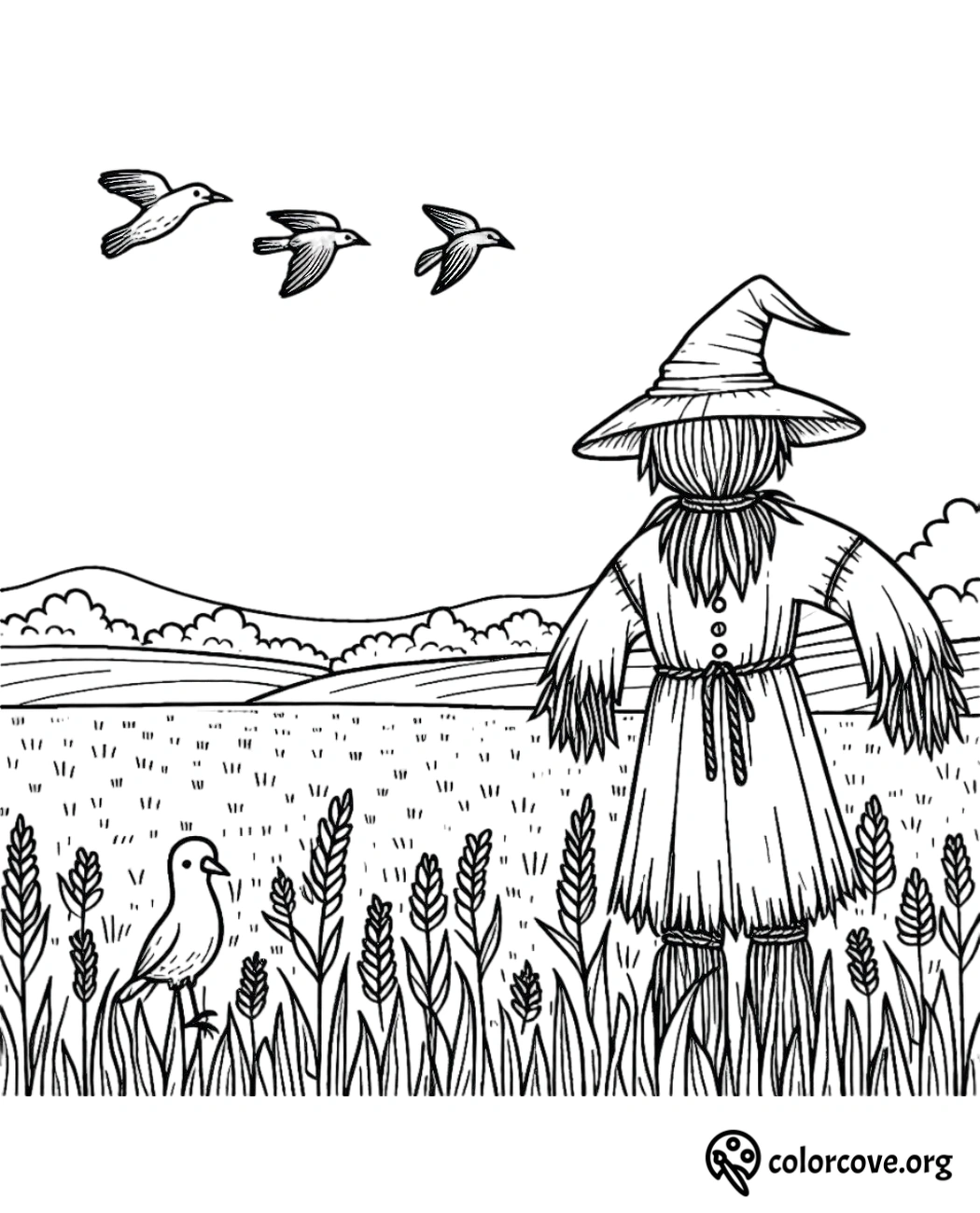 Scarecrow Coloring Pages Free Printable (21)