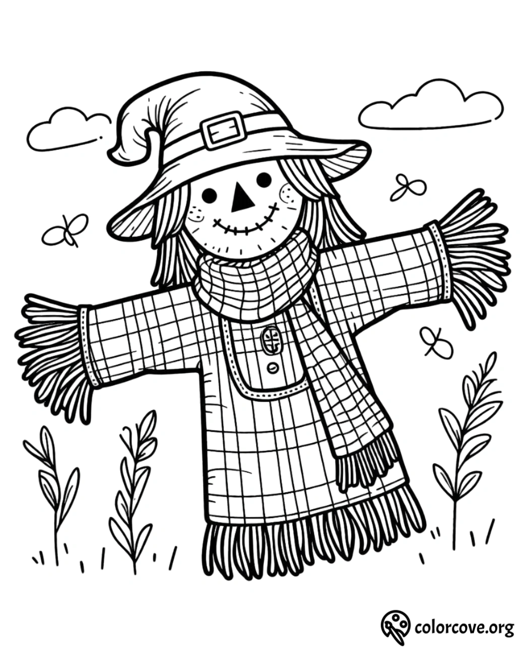 Scarecrow Coloring Pages Free Printable (4)