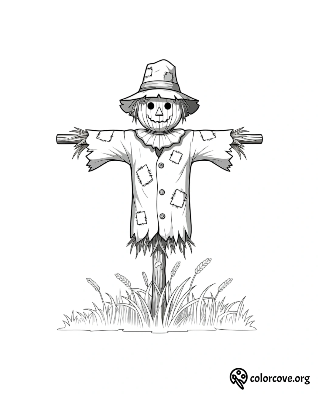 Scarecrow Coloring Pages Free Printable (6)