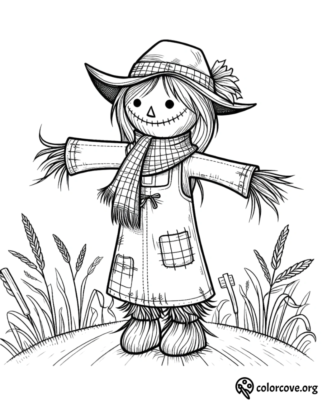 Scarecrow Coloring Pages Free Printable (7)