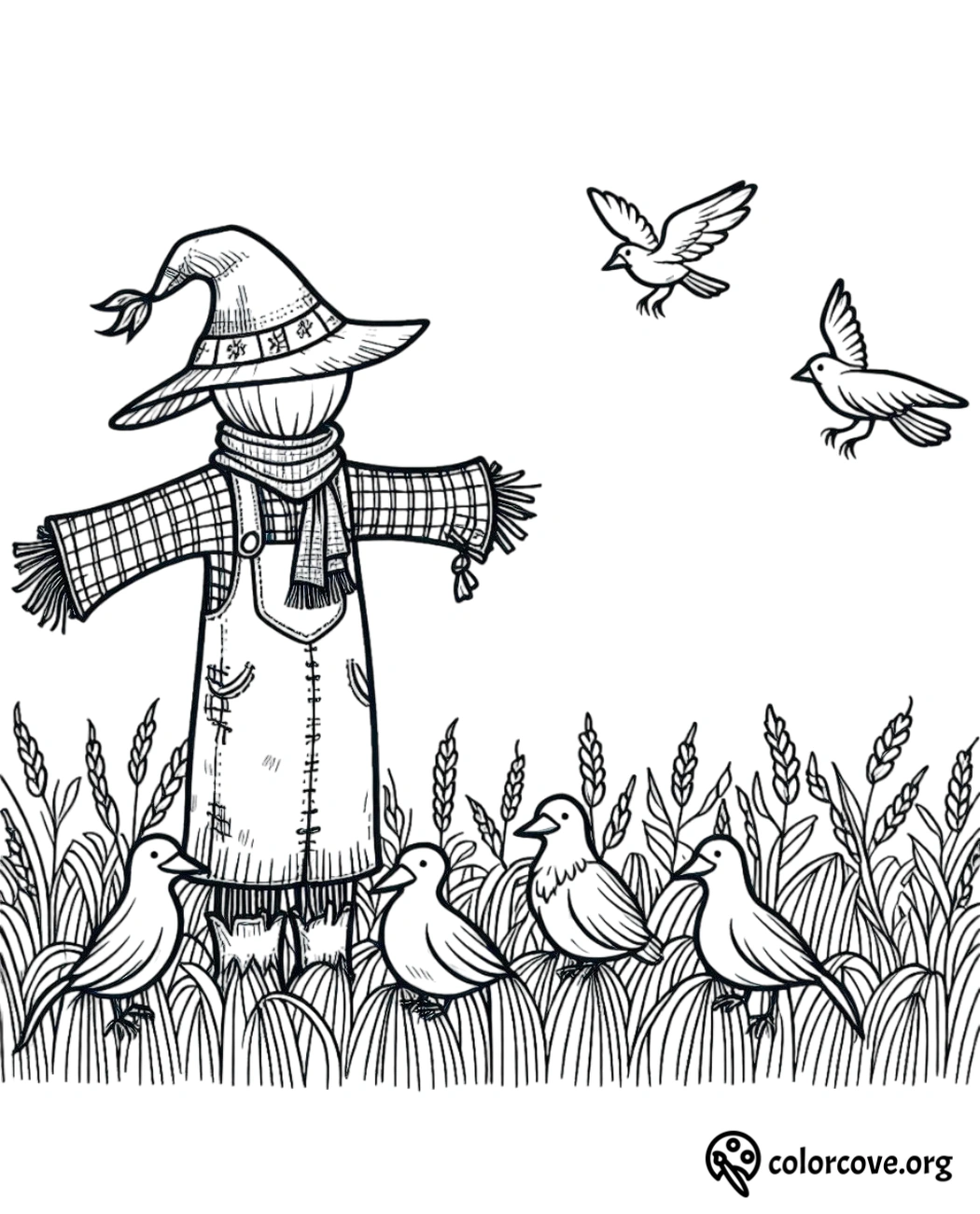 Scarecrow Coloring Pages Free Printable (9)