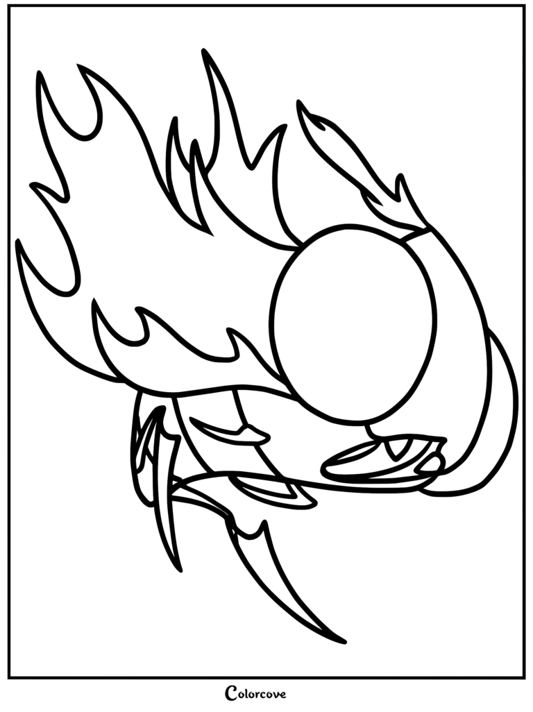 A printable coloring page featuring the Moorwing boss from Hollow Knight: Silksong, showing its large, jagged, flame-like wings and sharp appendages in a clean line art style.