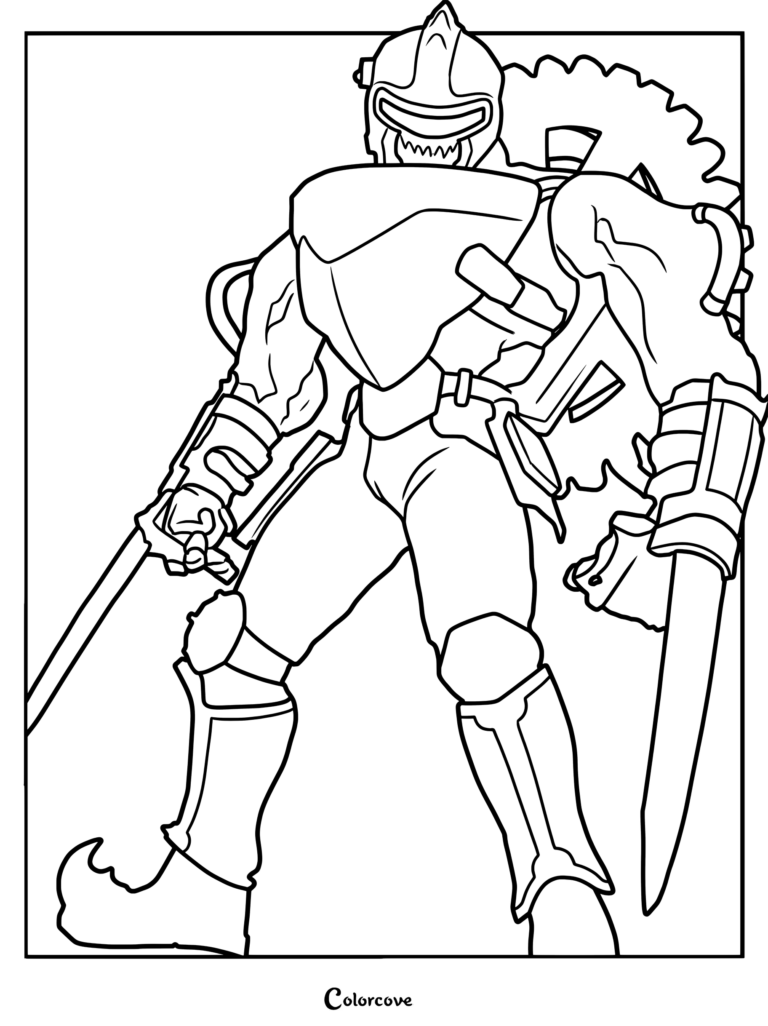 Hunter Astro Mutant from Skibidi Toilet featuring armored plating and bladed gauntlets in a detailed line art coloring page.