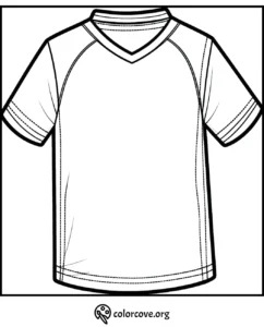 Blank T-shirt coloring page for kids, ready to be customized with colors and creative designs.