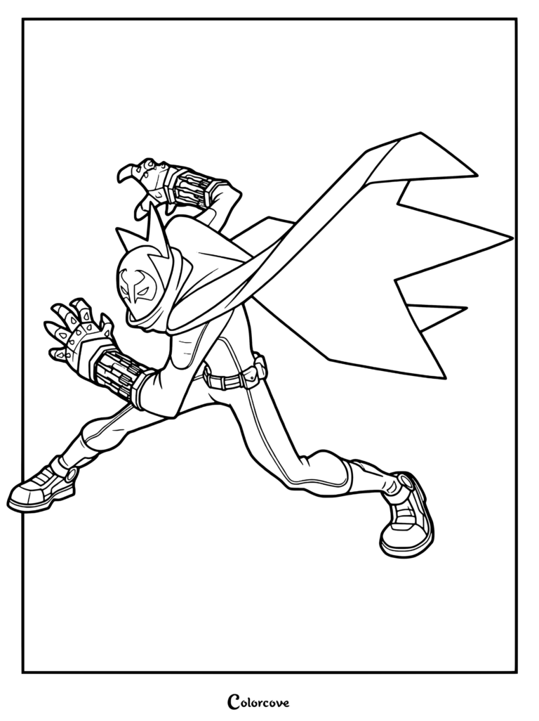 Coloriage du Rôdeur Oncle Aaron en pose d'action