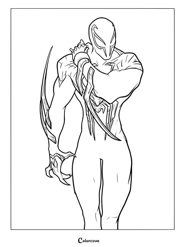 Coloriage de Miguel O'Hara dans son costume futuriste