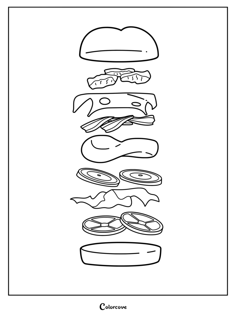 Coloriage de l'ultime Pâté de crabe révélant ses couches d'ingrédients superposées