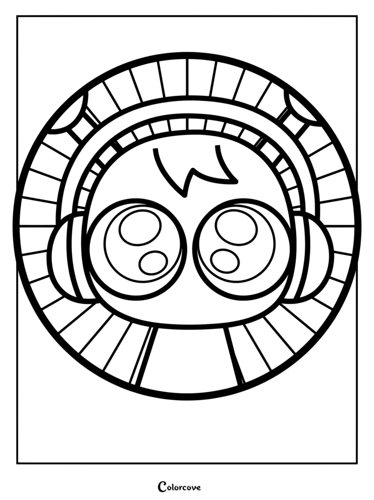 Oren, un personaje naranja del mod musical de horror viral de Incredibox, Sprunki, en un dibujo para colorear imprimible.