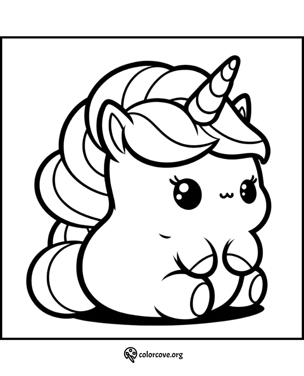 a black and white drawing of a unicorn