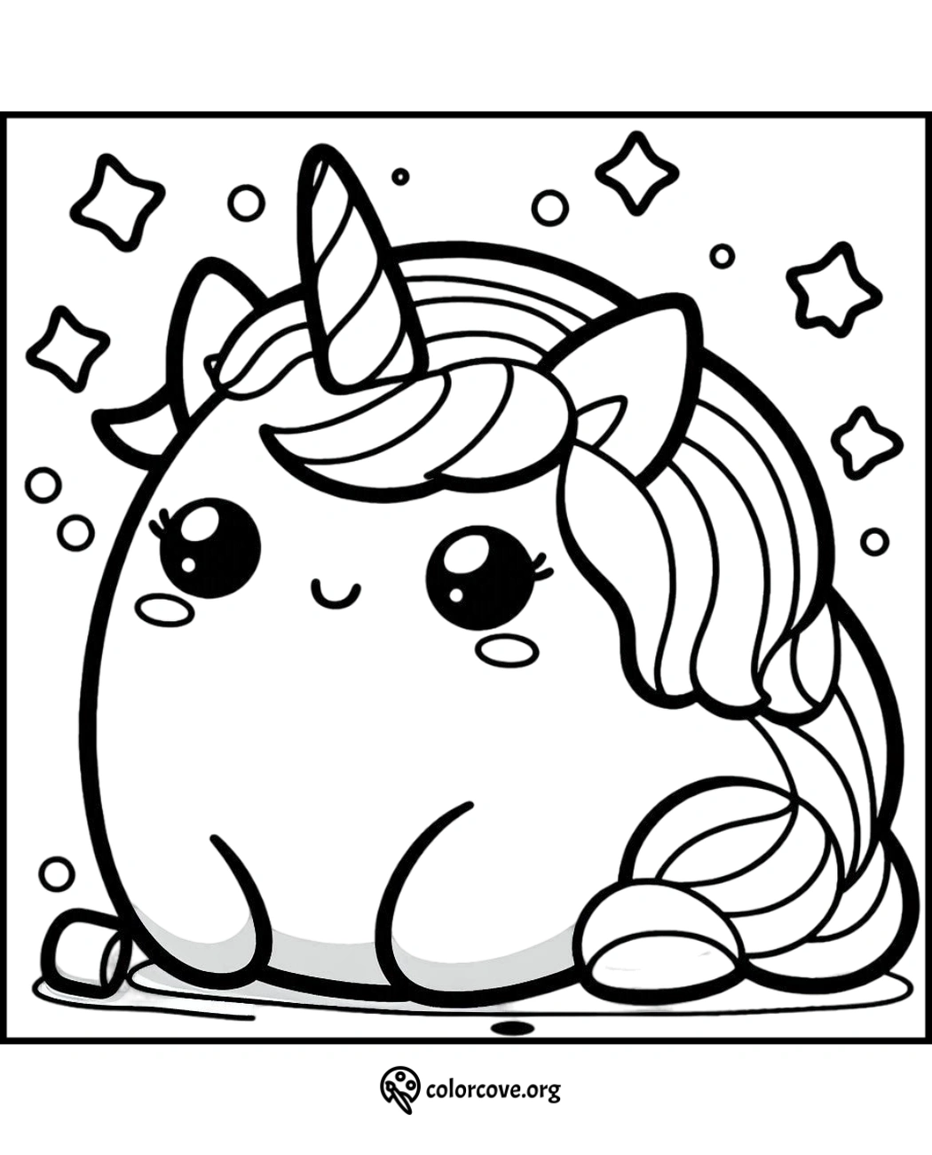 a black and white drawing of a unicorn