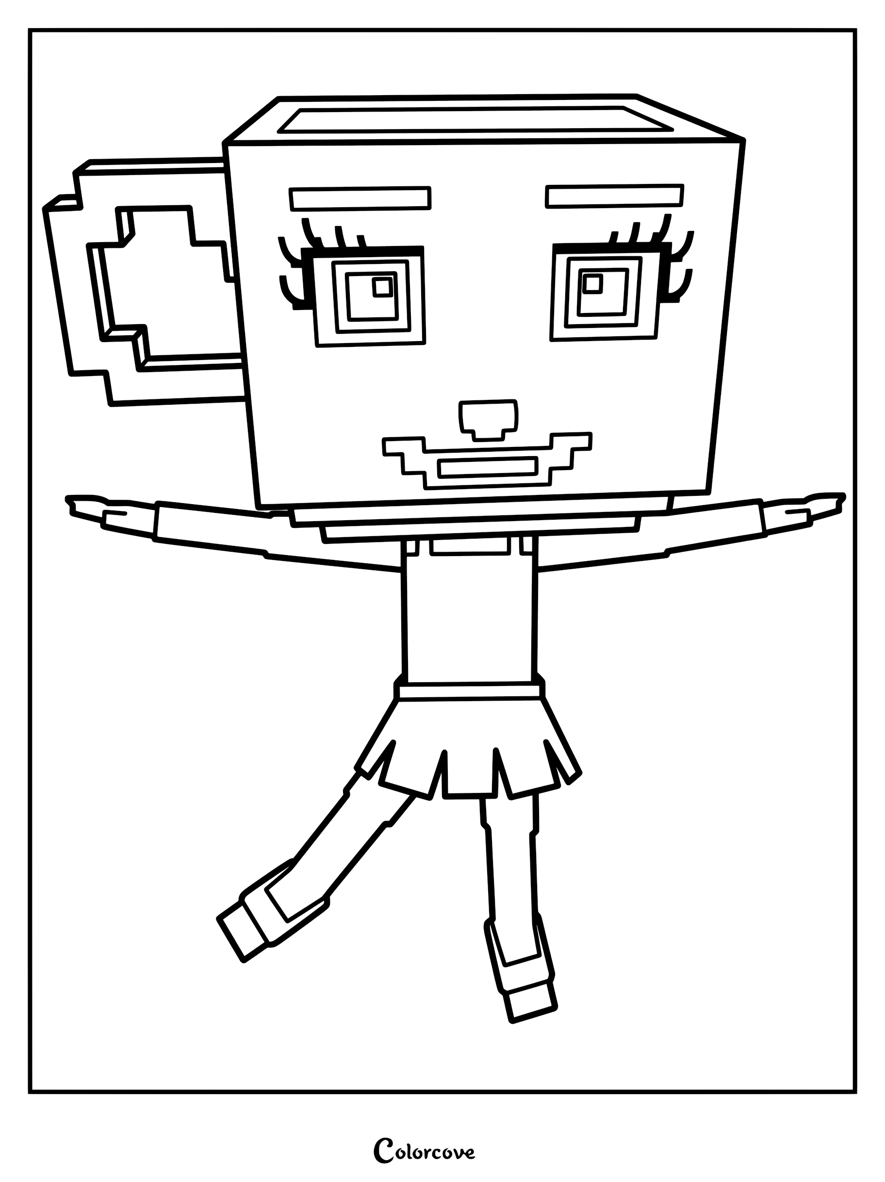 Ballerina Cappuccina with a cup-shaped head and skirt performing a dance pose in this printable coloring page.
