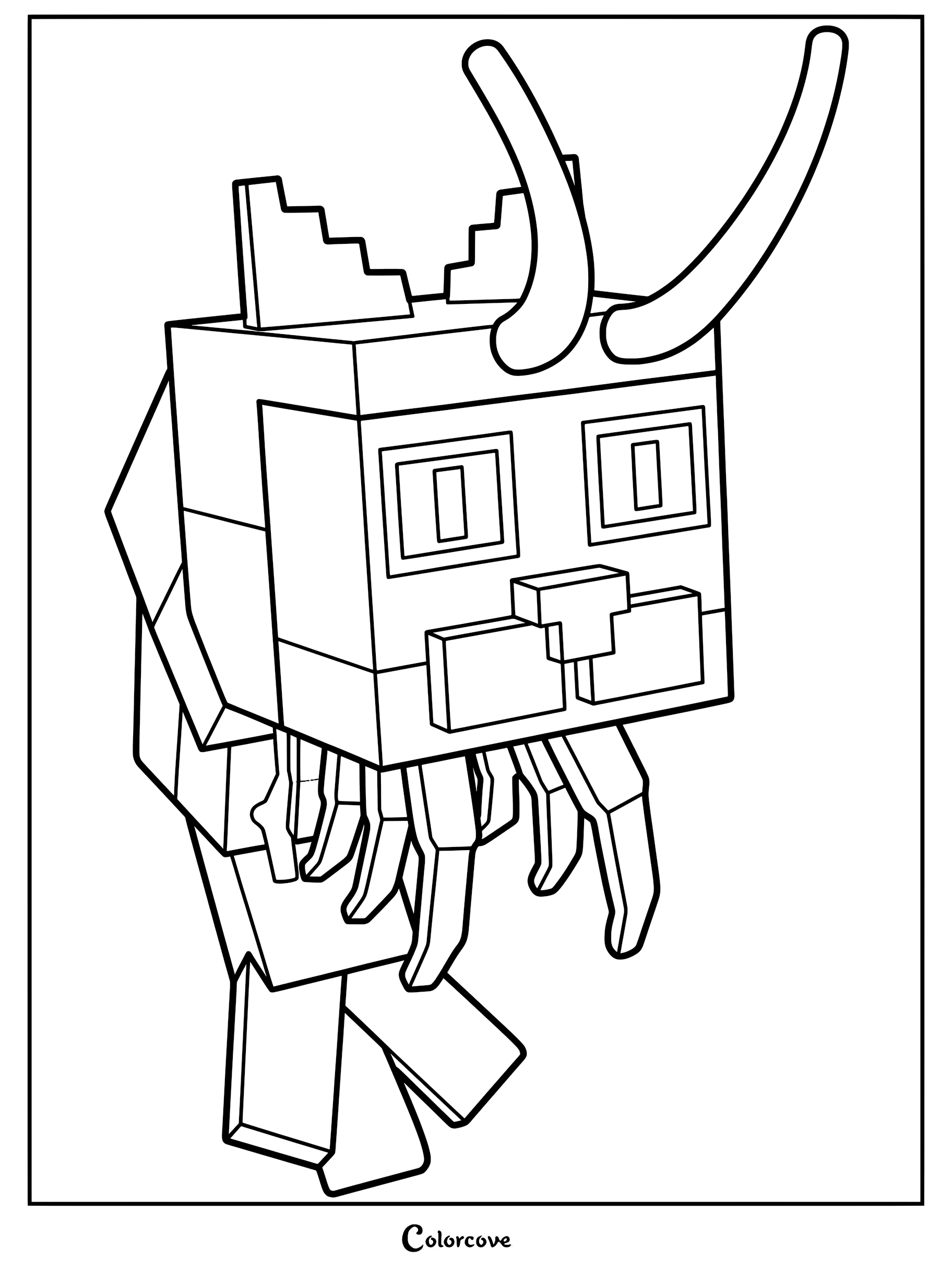 Trippi Troppi with antennae and square eyes in a printable coloring page format.