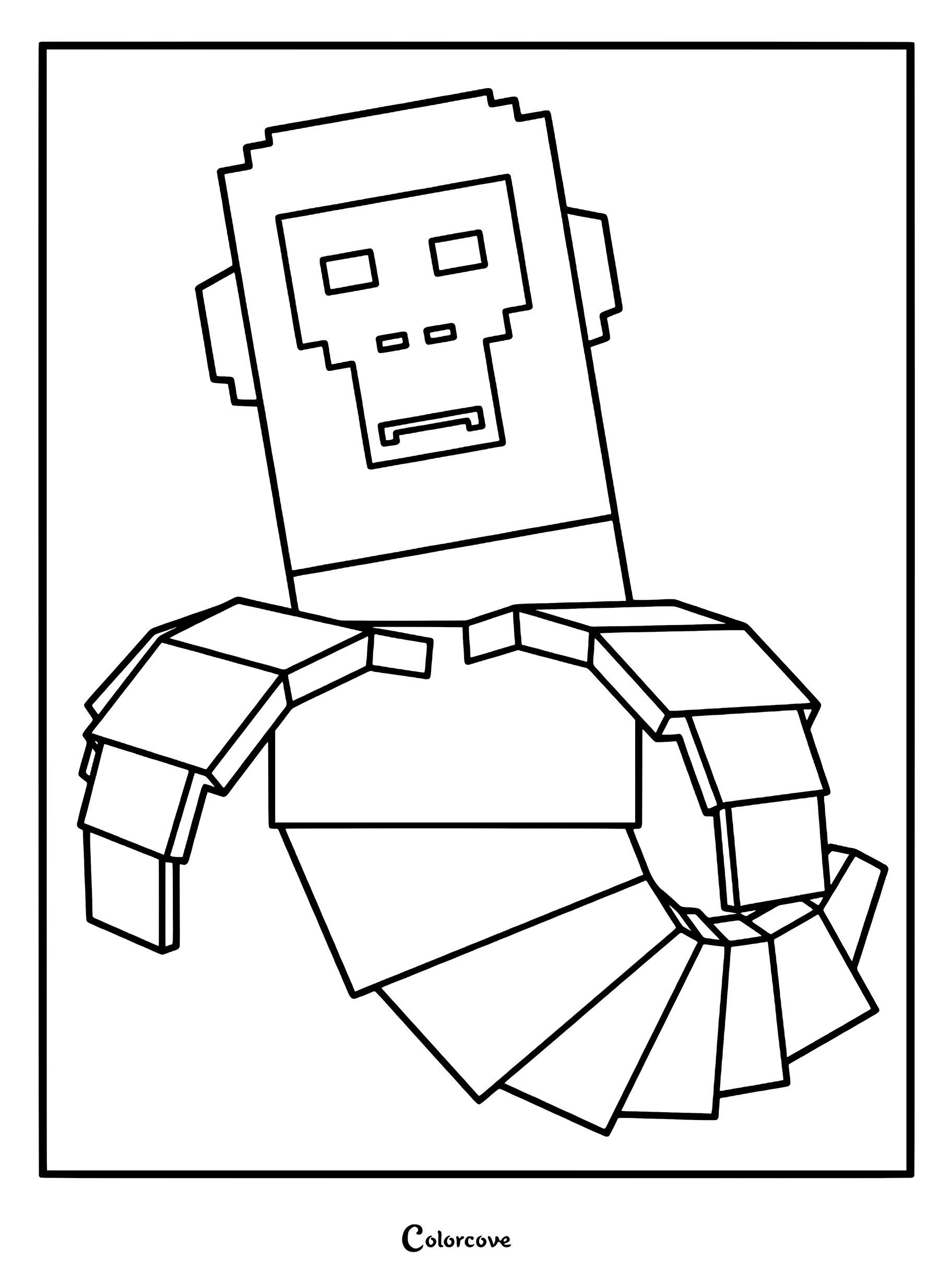 A Chimpanzini Bananini in a simple line art coloring page style.