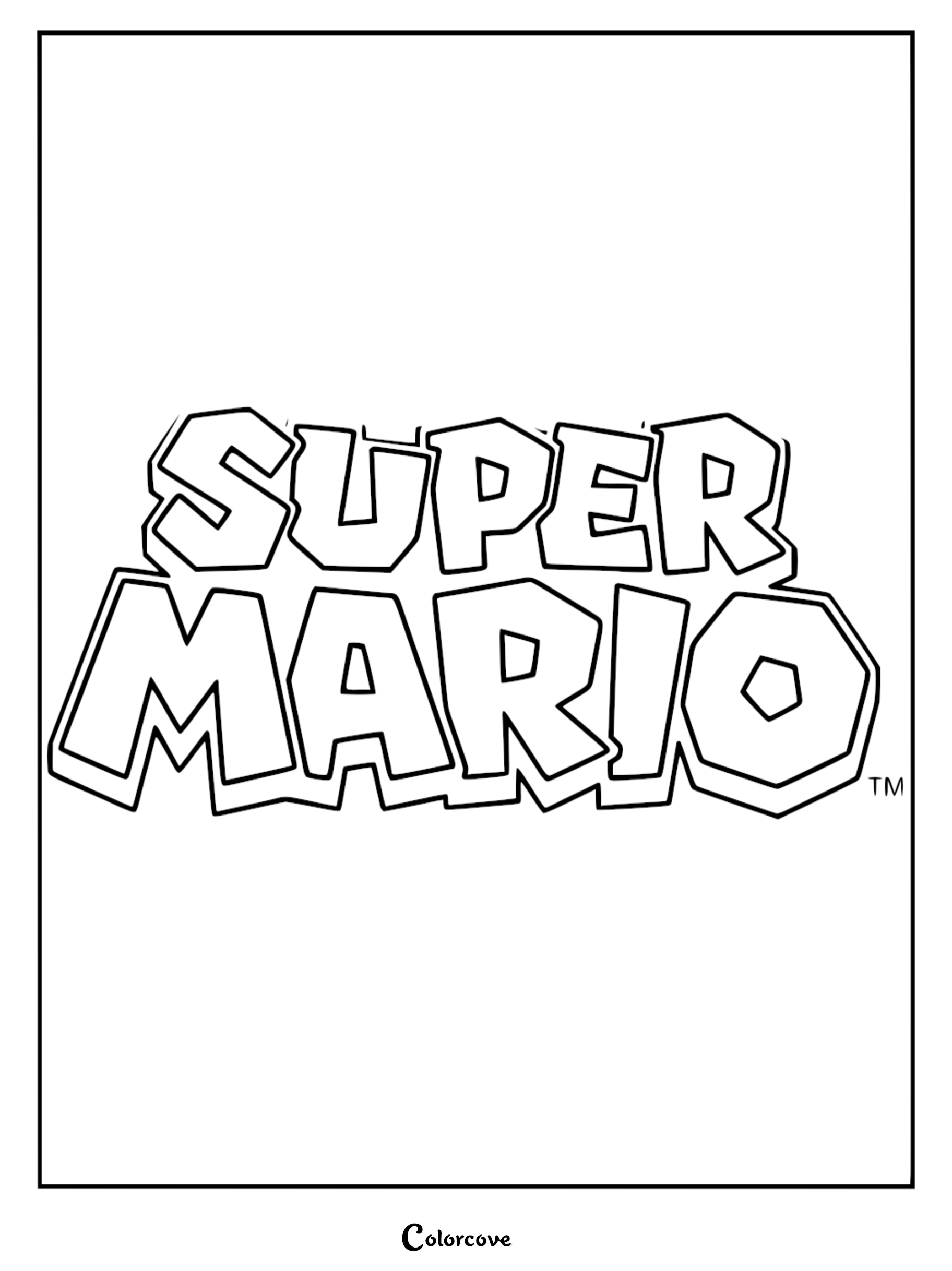Download and print this free Super Mario logo coloring page to start your creative journey through the Mushroom Kingdom. This classic design is perfect for Nintendo fans of all ages looking for a fun and easy coloring activity.